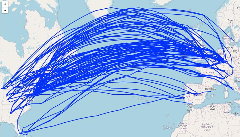 Example ADS-B flight-path stage 3