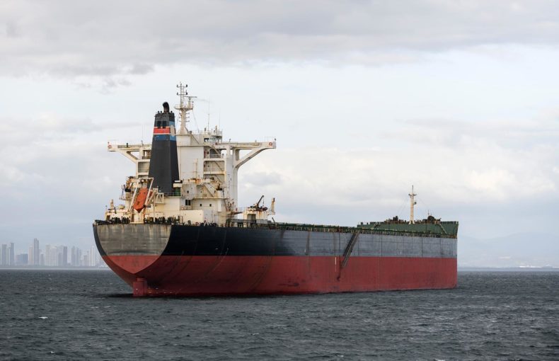 Cargo ship at sea