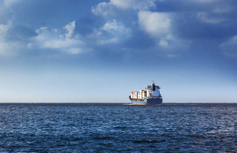 cargo ship in the ocean