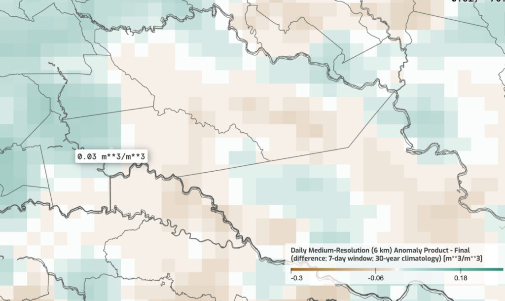Figure 2a. Soil moisture anomaly map – June 20, 2025 (pre-dry-down)