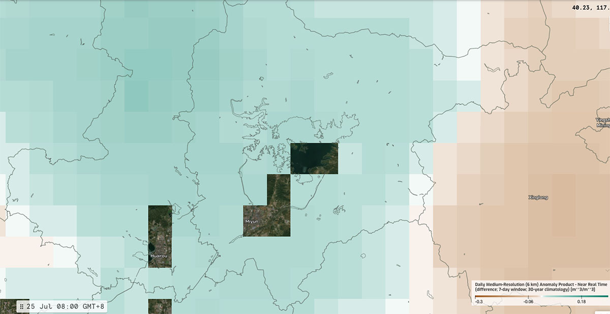 July 25, 2025: Historical context for soil moisture anomalies in Miyun District, China