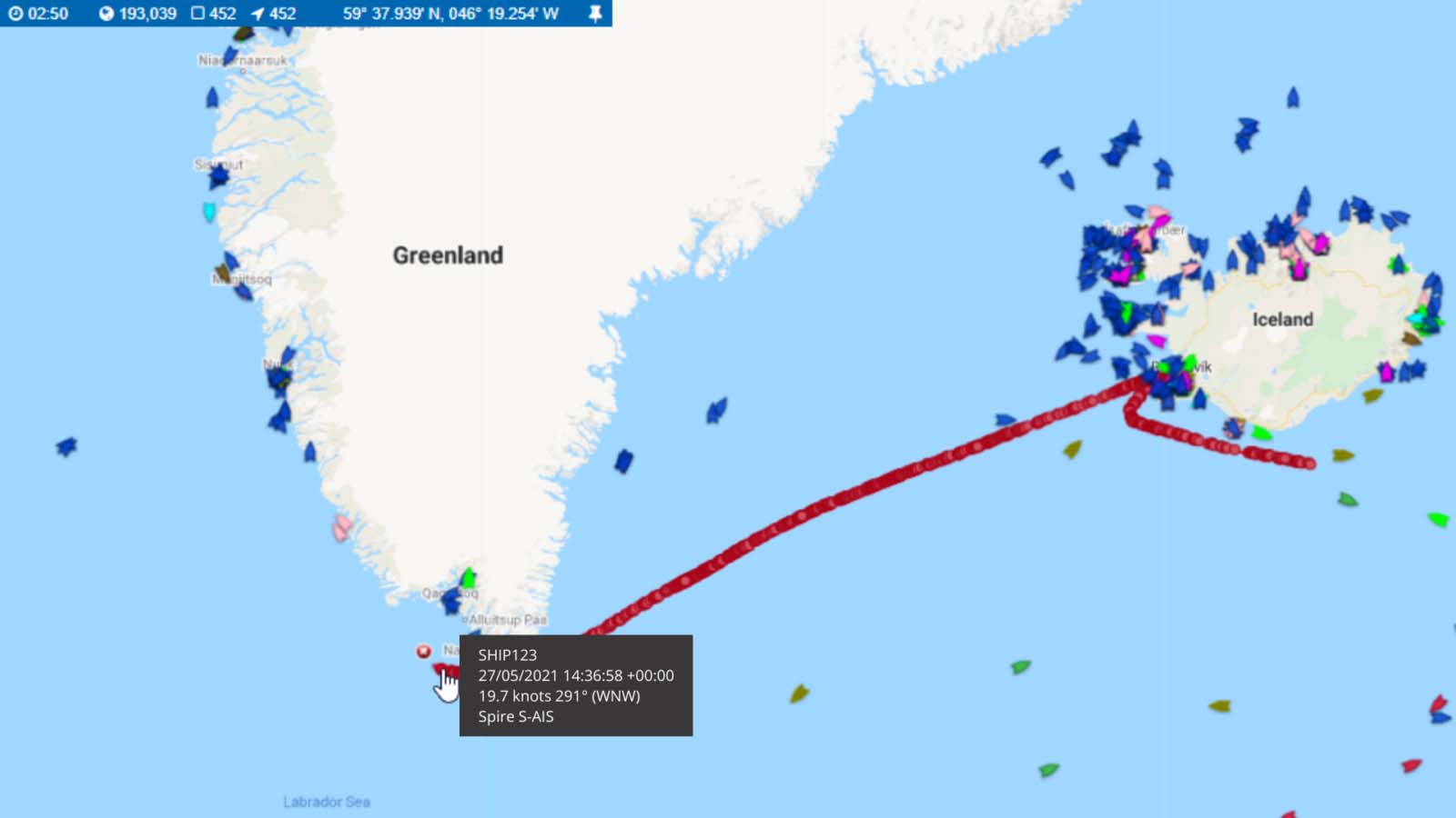 Ship tracking info map