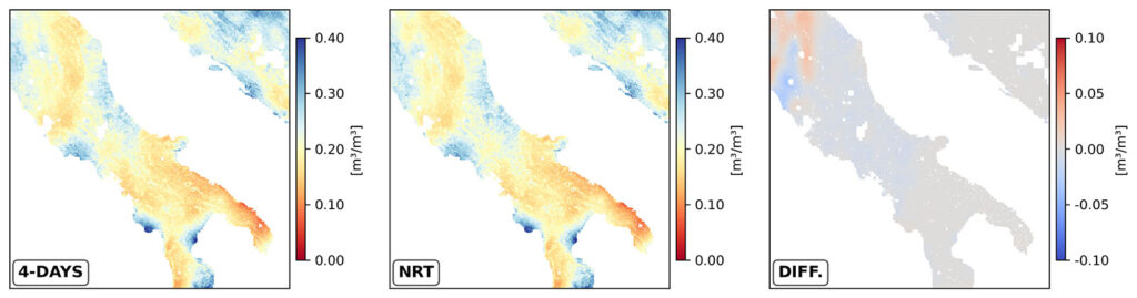 Spire's soil moisture data product over southern Italy